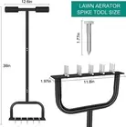 Lawn Aerator Spike, Manual for Compacted Soils Dethatching Rake & 15 Iron Spikes