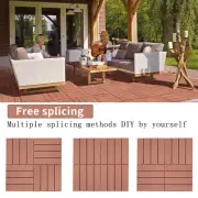 44 Pack Plastic Interlocking Deck Tiles 11.8"x11.8" Flooring Waterproof Tiles