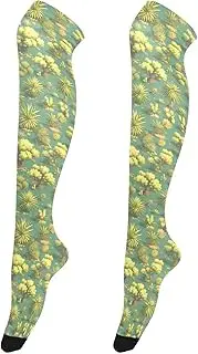 [FRODOTGV] Green Cactus Trees Knee-High Socks Women Soft Extra Long Knee High Socks for Women Stockings Thigh High, Green Cactus Trees