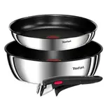 TEFAL INGENIO 版不銹鋼平底鍋 3 件套 無 PFOA 銀色