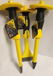 Stanley Fatmax 3/4" 1" 3" Cold, Floor, Concrete Chisels w/Guards - Complete Set