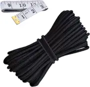 HEMYLU Elastic Cord 1/8 Inch (3MM) X 17FT, Black Elastic String