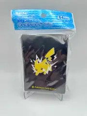 Official Pokemon Center Japan Card Sleeves - Lightning Pikachu Black 64pc