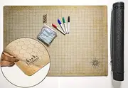 RPG Battle Grid - 60cm x 90cm Double Sided Neoprene Mat With Dry Erase PVC Film - Table Top Role Playing Map for DnD and Dungeons and Dragons - Tabletop Gaming