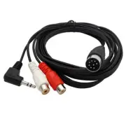 Large 8Pin DIN to 2RCA Female and 3 Port 3.5mm Right Angle Male Sound Adapter