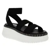 Steve Madden Women's Shelle Strappy Platform Wedge Sandals Black Size 9