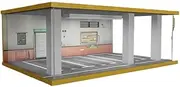 Alloy Car Model Toy Display Stand 1:24 Simulation car Model Wooden Parking Garage Scene Display Box Lighting Ornaments Car Garage Protection Collectibles(Underground Garage Model)