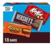 HERSHEY'S, KIT KAT and REESE'S Assorted Milk Chocolate Variety Box,27.3 oz