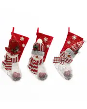Gerson International Set of 3 Fabric Snowman Christmas Stockings