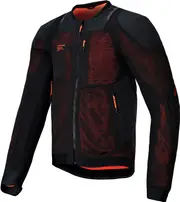 Alpinestars Troop-Air Pro, textile jacket , color: Black/Neon-Red , size: XL
