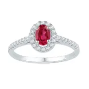 1/5CTW-Diamond 1/2CT-LRU GEMSTONE LAB CREATED RING