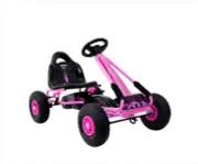 Rigo Kids Pedal Go Kart Car Ride On Toys Rubber Tyre Adjustable Seat PINK