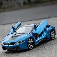 在飛比找蝦皮購物優惠-BMW 仿真寶馬i8跑車模型金屬車模賽車收藏炫酷玩具車男孩車