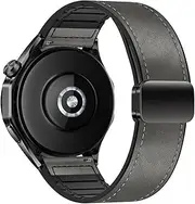 [PTLYE] 18mm Silicone+Leather Strap For Huawei Watch GT5 GT4 41MM GT5pro 42mm Wristband,22mm for GT5/GT4 46mm Bracelet