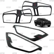 Set Head Light Tail Lamp Matt Black Cover For Isuzu D-Max V-Cross '20 '21