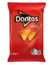 2 x Doritos Corn Chips Cheese Supreme 60g
