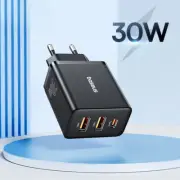 30W USB Charger QC3.0 PD3.0 Type C PD Fast Charging 3 Ports Quick Phone Charger