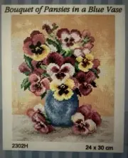 Printed needlepoint tapestry Canvas Orchidea 24x30 cm Pansies