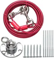 Toddmomy 1 Set Dog Leash Heavy Duty Dog Stake Pet Rotating Stake with Screws Puppy Leash Stakes Heavy Duty Traction Dog Pile Wire Rope Stake for Dogs Dog Ear Drops Stainless Steel
