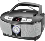 Dual 74575 P 49-1 Boombox with CD Player FM Radio, LED Display, Mains or Battery Operated, Black
