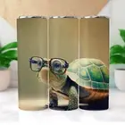 20 oz Skinny Straight Sealife Ocean Life Turtle Tumbler Cup Drink Ware w/ Straw