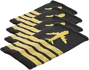 WESIEVYA 2 Pairs Pilot Epaulettes with Stripes Durable Soft Shoulder Boards for Captain and Flight Attendant Costumes Unique Aviation Uniform Bars for Cosplay and Stage Performance