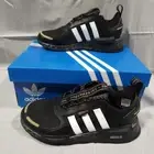 Adidas NMD R1 V3 Mens Size 7 Black Gold Plaid Accents Street Fashion Shoe New
