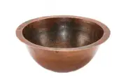 LR14FDB Small Round Under Counter Hammered Copper Sink