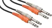 Hosa Stereo Interconnect Dual 1/4-In TRS to Same Cable, 3 Meter