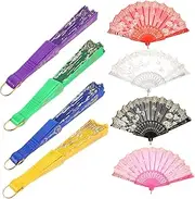 Zerodeko Elegant Retro Folding Fans 8 Pack Safe Material for Dance Photography Summer Travel