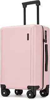 [Ruausine] 20 Inch Carry-on Luggage, 22x14x9 Airline Approved Carry on Luggage, Hard Shell Small Rolling Carry on Suitcase with Spinner Wheels TSA Approved for Travel, Pink, 20 inch, Carry on Luggage