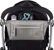 Itzy Ritzy Adjustable Stroller Caddy, Stroller Organizer Featuring Two Built-in Pockets, Front Zippered Pocket and Adjustable Straps to Fit Nearly Any Stroller, Grayson