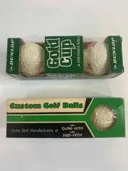 VTG 80’s Dallas Bottling Co. Coca-Cola Logo Golf Balls (6) Victor, Dunlop - NEW