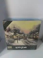 Springbok Thomas Kinkade Village Christmas 1000pc Puzzle 24"x30" Sealed