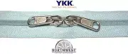 YKK Nylon Coil Zipper Tape #10 Dusty Blue 25 yards with 25 Nickle Zipper Sliders
