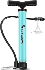 WADY Bike Pump, High Pressure Portable Mini Bike Pump, Bike Floor Pump, Compatible with Presta and Schrader Valve Portable Bicycle Pump, Steel Floor Bicycle Air Pump, Mini Bicycle Pump