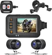 Motorcycle Dash Cam 1080P - Front and Rear Motorbike Cameras, Anti-Shake LCD Recorder | 2.5 Meters Long Wire Controller, Motorbike Camera Clear Ride Footage, Ideal for Safety Accident
