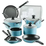 Diamond Nonstick Cookware Set, Nonstick Pots and Pans Blue or Gray 20pc