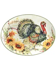 Certified International Harvest Morning Oval Turkey Platter