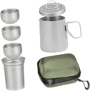 WeiLaiKeQi Titanium Tea Set with Easy Clean Cups for Outdoor Adventures