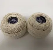2 50g Balls Of DMC CEBELIA Antique White No. 10 Total 100% Cotton Crochet France