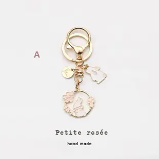 【Petite rosee】櫻花款設計師奢華金屬包包鑰匙圈鍍14K金色調包配件掛吊飾(閨蜜情人女友交換生日禮物)