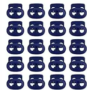 uxcell 0.8x0.9" Cord Locks, 30 Pack Double Hole Spring End Toggle Stopper for Drawstring Bag Shoelaces, Navy Blue