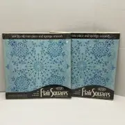 DuPont Flair Squares Country Lace Blue Wallcovering 2 Sets NOS
