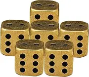 BESPORTBLE 6Pcs Vintage Brass Dice Props Corner Design for Festivals Gatherings Sturdy Playing Accessories for Unique Game Experiences