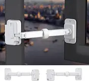 CMINGJ（2 Pack） Child Proof Window Restrictor, Adjustable Baby Safety Window Lock, Window Safety Locks for Toddlers & Pets, Easy to Install Suitable for Door, Washing Machine, Cat Door (White)