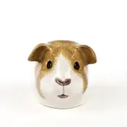 Quail Ceramics Face Egg Cup Guinea Pig LH. Gold + White