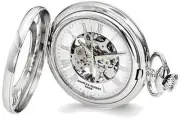 Charles Hubert Chrome-finish Skeleton Case Pocket Watch