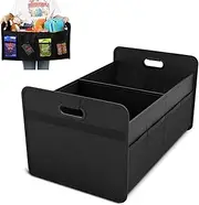HEYInova Car Trunk Organiser,Car Boot Organiser,Collapsible Multi Compartment Car Organiser,Waterproof,With Sidewalls And Handles for RVs, SUVs, Trunks 50L