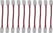 10pcs LED Strip Connectors Double 8mm 2 Pin COB Strip Light Connector LED Connectors for Home Office School